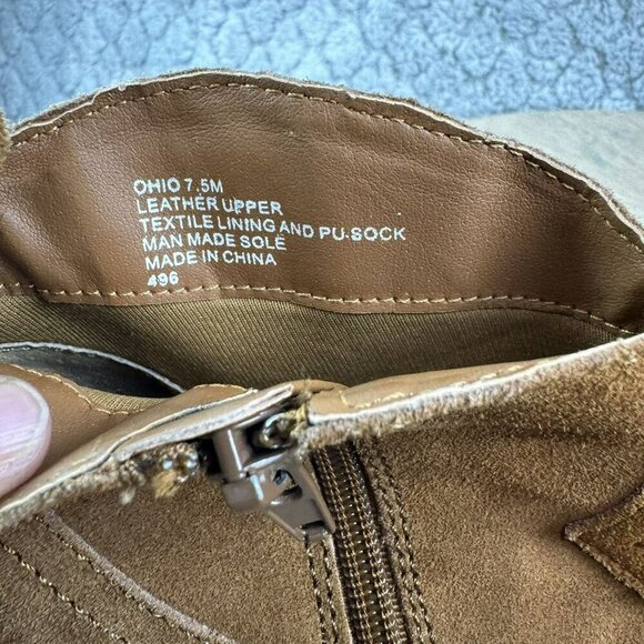 Steve Madden Ohio Brown Suede Fringe Ankle Boots With Zipper‎ Womens Size 7.5 - Picture 3 of 11